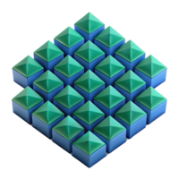 vibrant ethereal organic A field of geometric shapes in shades of blue and green, arranged in a repeating pattern, flat lighting with sharp shadows, Op Art style 4K png