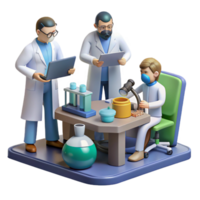 beautiful futuristic A group of scientists working on a complex technological project, laboratory setting, realistic style fine detail png
