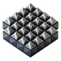 exquisite dynamic industrial A field of geometric shapes in shades of black and white, arranged in a tessellated pattern, high contrast with sharp shadows, Op Art style authentic png