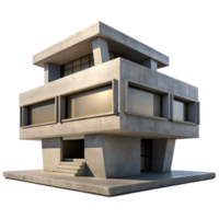 intense dazzling A modern, concrete bunker house, minimalist design, harsh shadows, brutalist architecture, exclusive png