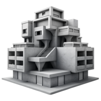 dreamy stunning A Brutalist concrete apartment complex, repetitive geometric patterns, harsh shadows, dystopian atmosphere, monochrome, impeccable png
