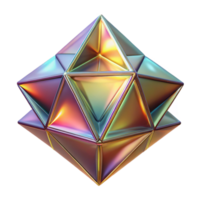 beautiful coveted A kaleidoscope of tessellated triangles, shimmering with holographic textures, lit by a warm ambient glow, in a minimalist style png