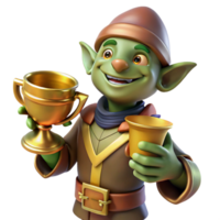 dramatic striking A mischievous imp stealing a golden chalice, dimly lit tavern scene, Dutch Golden Age painting style sharp png