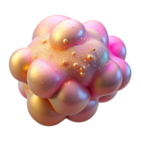 dramatic artistic A cloud of iridescent particles in shades of pink and gold, swirling and interacting, soft diffused lighting, Impressionist style premium png