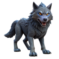 glorious rustic A cunning shapeshifter transforming into a wolf, its fur rippling and changing. Dark, mysterious lighting, horror style premium png