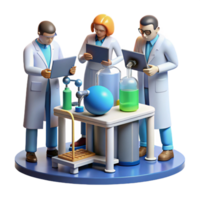 bold captivating A group of scientists working on a complex technological project, laboratory setting, realistic style genuine png