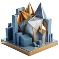 magnificent inspired Deconstructivist architecture, fragmented forms, sharp angles, contrasting materials, dramatic lighting, png