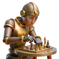 extraordinary playful creative A steampunk automaton playing chess against a human, intellectual, ambient lighting, realistic style elite png