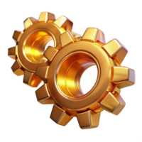 alluring quintessential Interlocking gears of polished brass, reflecting warm light, Steampunk style png
