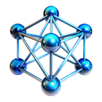 dramatic exquisite A network of interconnected nodes and lines, glowing with a cool blue light, sharp focus with a metallic texture, Futuristic style refined png
