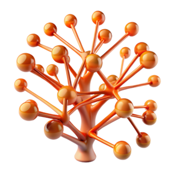 radiante surreal uma complexo rede do ramificação linhas semelhante a uma árvore, brilhando com uma caloroso laranja luz, afiado foco com Alto contraste, orgânico arte estilo feito à mão png