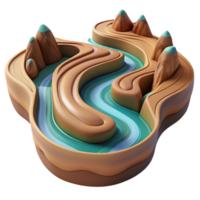 energetic beautiful A winding river carving its way through a canyon landscape. Aerial view, dramatic perspective high quality png