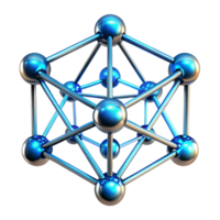 unparalleled creative A network of interconnected nodes and lines, glowing with a cool blue light, sharp focus with a metallic texture, Futuristic style 4K png