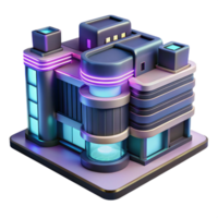 dreamy majestic A futuristic, modular apartment complex, sleek and minimalist design, neon accent lighting, cyberpunk style, studio quality png