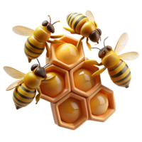 passionate fascinating A swarm of honeybees buzzing around a honeycomb, close up, macro photography style original png