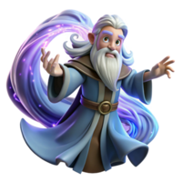 striking artistic A wise old wizard with a flowing white beard casting a spell amidst a swirling vortex of arcane energy, dynamic lighting, in a digital painting style high quality png
