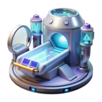 wonderful bold geometric A futuristic medical bay with holographic displays and advanced technology, bathed in the cool, sterile light. Medical illustration style, clean and precise precision png