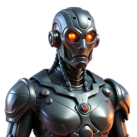 splendid baroque A cyborg with glowing eyes, intricate mechanical augmentations, dark and brooding, biomechanical style premium png