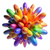 whimsical captivating A chaotic explosion of colorful particles, illuminated by a bright, flashing light. Abstract expressionism style perfect clarity png