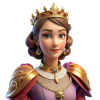 elegant sought after Portrait of a regal queen with a jeweled crown, elaborate gown, and a commanding expression. Warm, dramatic lighting. Renaissance painting style png