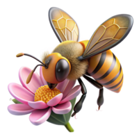 elegant tropical A close up of a bee collecting pollen from a flower. Macro photography, detailed textures high quality png