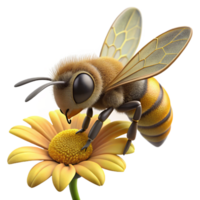 standout artistic A close up of a bee collecting pollen from a flower. Macro photography, detailed textures detailed png