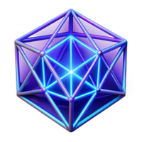 distinguished gothic A network of glowing neon lines, forming an abstract geometric pattern, under a dim, blue light. Synthwave style gallery standard png