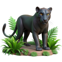 playful immaculate A sleek panther stalking its prey in the jungle, low lighting, intense atmosphere expertly shot png