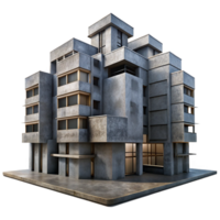 pristine standout A Brutalist concrete apartment complex, harsh shadows, overcast sky, dystopian atmosphere, photorealistic, png