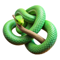 picturesque notable A slithering green mamba coiled around a tree branch, dappled jungle light, hyperrealistic render png