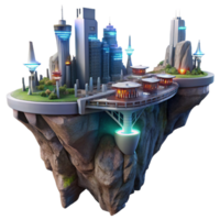exemplary art deco A futuristic city built into the side of a giant cliff face, interconnected by glowing bridges and flying vehicles. Dynamic, high contrast lighting. Cyberpunk style 4K png