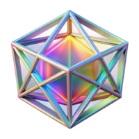 peaceful wonderful A crystalline lattice structure, refracting rainbow light, Geometric Abstraction style sharp png