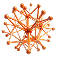 iconic art deco A complex network of branching lines resembling a tree, glowing with a warm orange light, sharp focus with high contrast, Organic Art style authentic png