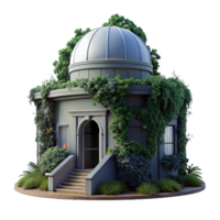 breathtaking intense art deco An abandoned observatory, overgrown with vines, starry night sky, romanticism style, digital painting, exclusive png