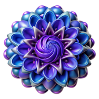 fascinating acclaimed A complex fractal pattern in shades of blue and purple, intricate details with high contrast, Mathematical Art style png