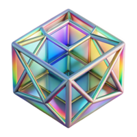 wonderful iconic A crystalline lattice structure, refracting rainbow light, Geometric Abstraction style png