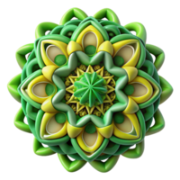 vibrant impressionist A complex fractal pattern in shades of green and yellow, intricate details with high contrast, Mathematical Art style genuine png