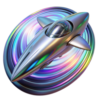 picturesque victorian A sleek, chrome spaceship warping through a wormhole, trailing streaks of iridescent light, surrounded by fractal patterns. Synthwave aesthetic, vibrant colors flawless png