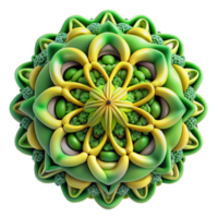 impressive mysterious mid century A complex fractal pattern in shades of green and yellow, intricate details with high contrast, Mathematical Art style studio quality png