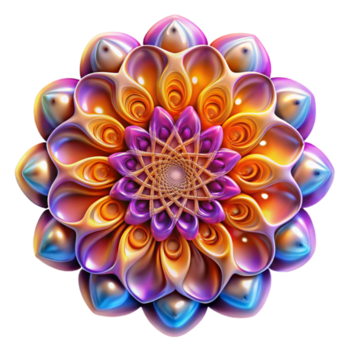 alluring dramatic geometric A kaleidoscope of swirling, fractal patterns, illuminated by a soft, warm light. Psychedelic style premium png