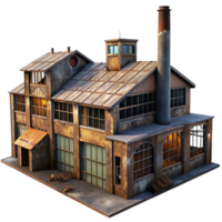playful glorious An abandoned factory, rusting metal and broken windows, dim light, apocalyptic style, photorealistic, gallery standard png