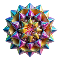 playful gorgeous A kaleidoscope of geometric shapes, rotating and transforming, illuminated by a bright, multicolored light. Op Art style fine detail png
