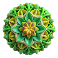 serene tropical A complex fractal pattern in shades of green and yellow, intricate details with high contrast, Mathematical Art style detailed png