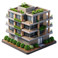 Herrlich kreativ ein modern Wohnung Gebäude, Balkon Gardens, nachhaltig die Architektur, architektonisch Wiedergabe, Elite png