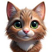 calm picturesque Portrait of a playful kitten with fluffy fur, bright eyes, and a curious expression. Warm, soft lighting. Realistic animal portrait style flawless png