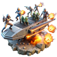 beautiful coveted A group of space pirates boarding a derelict spaceship, laser fire illuminating the scene, smoke and debris filling the air. Comic book style, dynamic composition png