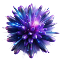 extraordinary distinctive A chaotic explosion of particles and light trails, in shades of deep blues and purples, backlit by a subtle, ambient glow, in a dynamic, abstract expressionism style png