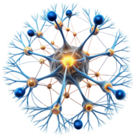 nostalgic spectacular An intricate web of interconnected neurons, firing with electrical impulses, visualized as glowing lines and nodes sharp png