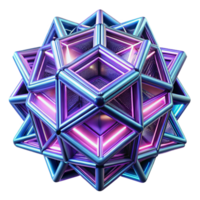 splendid abstract An intricate, fractal pattern of glowing, neon lines, forming a complex, three dimensional structure, under a dramatic, chiaroscuro lighting. Cyberpunk style museum quality png