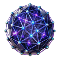 striking celebrated An intricate web of interconnected lines and dots, forming a complex, abstract pattern, illuminated by a bright, neon glow, in a futuristic, data visualization style png